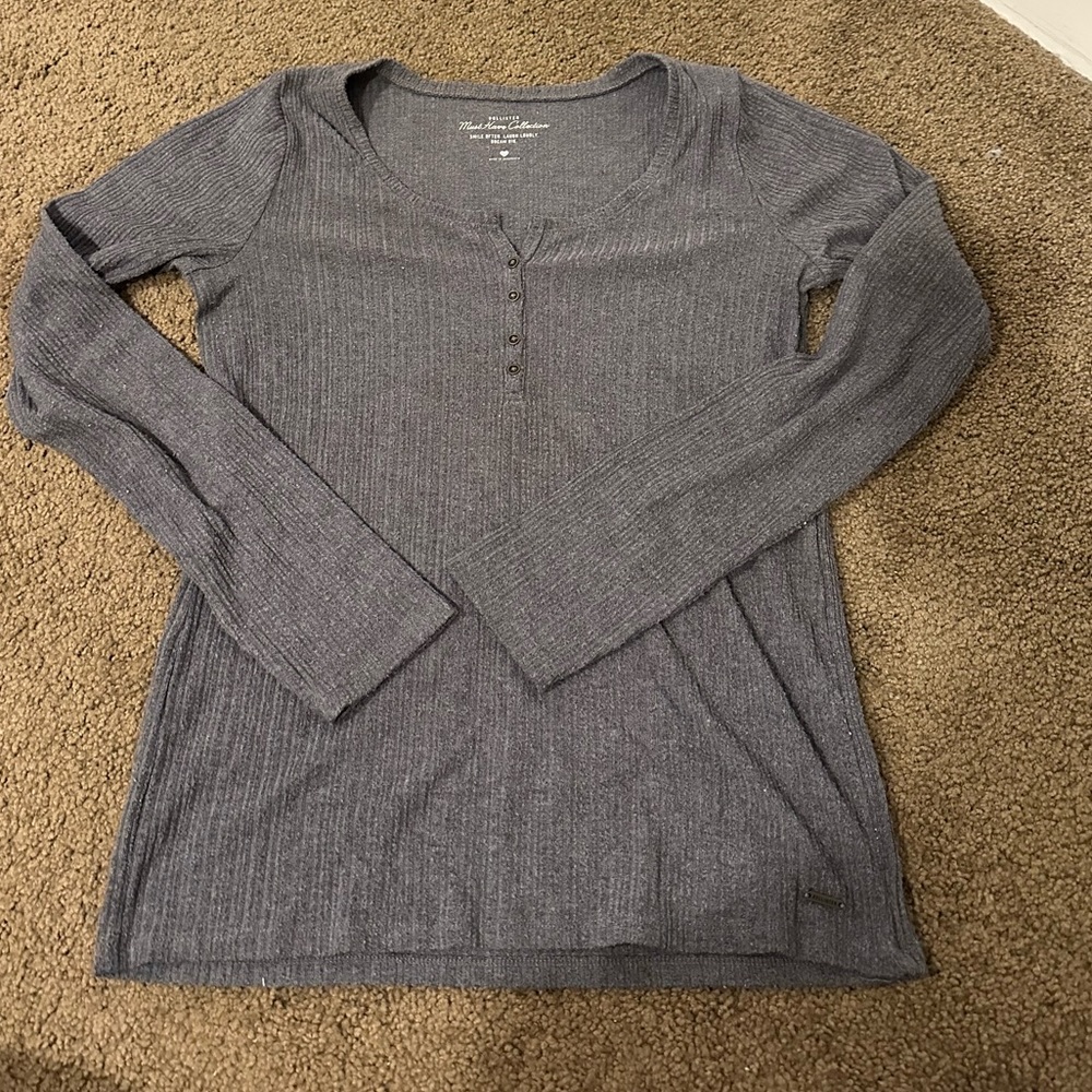 Hollister Sexy Cotton Ribbed Long Sleeve Tee